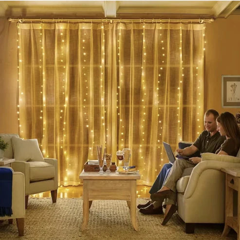 CORTINA DE LUCES LED NAVIDEÑAS con control remoto