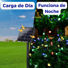 LUCES NAVIDEÑAS CON PANEL SOLAR
