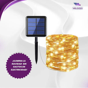 LUCES NAVIDEÑAS CON PANEL SOLAR